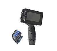 DIGNIFE Stampante Portatile, Stampante a getto d'inchiostro palmare 12.7mm Mobile Portable Hand Hand Handheld Inkjet Codificatore di inchiostro inchiostro inchiostro Solvente(1SET with 4BLACK INK)