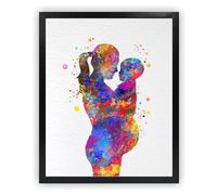Dignovel Studios 24X30 senza cornice incinta mamma e bambino figlio famiglia maternità acquerello arte stampa poster arte parete scuola materna bambini ufficio decorazione casa DN604