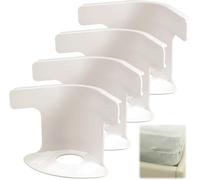 DigScape 4 Pezzi Cinghie Ferma Lenzuola, Clip Tensionatori Angolari per Lenzuola Resistenti con Strisce di Bloccaggio, Clip Fermalenzuola, Fissano Coprimaterassi e Biancheria da Letto (Grigio) (Bianco