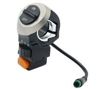 Diheohg 1 pezzo lampada per scooter elettrico con tromba, indicatore di direzione on/off, interruttore della luce in plastica, 3 in 1, interruttore e-bike per bicicletta elettrica