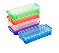 Diheohg 10 scatole per matite in plastica con grande capacità, in plastica, con chiusura a pressione fissa