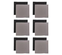 Diheohg 12 pannelli in schiuma acustica, per studio Wedge, piastrelle in schiuma acustica, insonorizzata, a piramide e studio, 2,5 x 30 x 30 cm