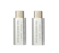 Diheohg 2 blocchi dati USB Type-C USB-C Juice Jack adattatore supporto ricarica rapida (50 V/5 A) blocca il furto di dati (argento)