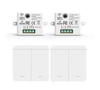 Diheohg 2 interruttori da parete senza fili RF 433 MHz modulo relè con 2 interruttori a 2 pannelli, telecomando LED per lampada a LED
