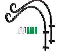 Diheohg 2 pezzi Robusto supporto per piante da appendere, 16 grandi, supporto da parete curvo per esterni per appendere cesti di fiori, casette per uccelli