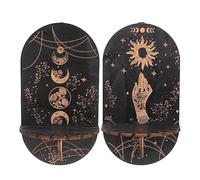 Diheohg 2 ripiani in legno con cristalli decorativi per la decorazione della casa (nero)