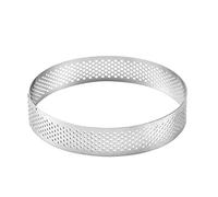 Diheohg 20 cm rotondo in acciaio inox foro per torta mousse torta anello pizza dolce stampo fai da te cucina utensile da forno