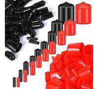 Diheohg 200 tappi terminali in gomma, tappi a vite flessibili, tappi a vite in plastica nero-rossa, in 9 misure