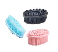 Diheohg 3 panni per il corpo esfoliante, morbido silicone Luffa, spazzola per lo shampoo da bagno