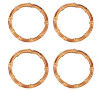 Diheohg 4 Pcs HoLzerne Rotondo Sacchetto di Bambù Parti di Sacchetto Fatto A Mano Sacchetto Di Soldi Fare Maniglie Per