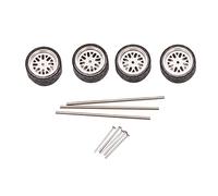 Diheohg 4 PEZZI 1/64 Vapore Alluminio Cerchi Pneumatici Lega Modello Auto Generale Modificato Pneumatico per 1:64 Veicoli Modello Generale Pneumatici J33