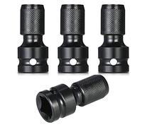Diheohg Adattatore 4 pezzi 1/2 quadrato azionamento su 1/4 esagonale boccole adattatore a serraggio rapido per chiavi a cricchetto