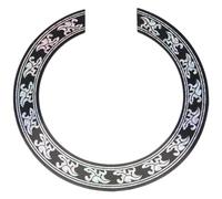Diheohg Adesivo per chitarra acustica, colore nero + argento