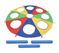 Diheohg Arcobaleno Paracadute Caso Ombrello 6 Piedi, Giocare Paracadute Esterno Gioco (WMouse) Giocattolo Attività Giocattolo con 3 Bastoni Air 2M