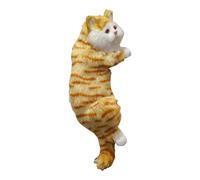Diheohg Artigianato, Simulazione, Animale domestico, Decorazioni per la casa, Artigianato, Creativo, Regalo, Gatti Tv, Gatti Appesi Giallo, 15 x 13 x 31 cm