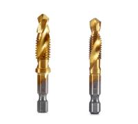 Diheohg Attacco esagonale M8 M10, rivestito in titanio, filettatura HSS, filettatura metrica, macchina a vite, maschio composito, utensile aperto per smussatura