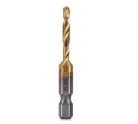 Diheohg Attacco esagonale X 0,7 mm, rivestito in titanio, filettatura HSS, filettatura metrica, macchina a vite, trapano filettato composito, utensile aperto per smussatura