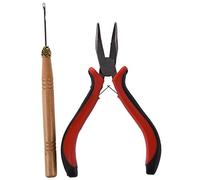 Diheohg Bastone allungamento per capelli pinze dritte & ago tirare gancio strumento per micro anelli