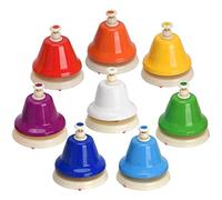 Diheohg Campane da tavolo, 8 toni diatoniche in metallo, campane musicali arcobaleno, apprendimento musicale che insegna strumento a percussione