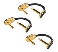 Diheohg Cavo patch per chitarra effetto pedale 1/4 ad angolo retto, design piatto per pedali effetti, confezione da 3