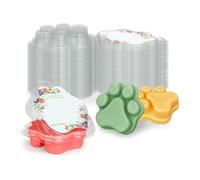 Diheohg Confezione da 25 stampi per fusione di cera, zampa di gatto, trasparente, contenitori vuoti in plastica per candele senza nucleo