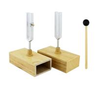 Diheohg Diapason da 2 pezzi, 440 Hz, con scatola di risonanza, colore legno e argento, per terapia del suono, yoga, meditazione e relax