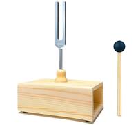 Diheohg Diapason da 528 Hz con scatola di risonanza, altoparlante in legno, colore argento e legno, perfetto per aromaterapia SPA, lezioni di risonanza
