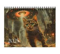 Diheohg Diario per gatti 2025, divertente calendario con immagine di gatto, agenda giornaliera, settimanale e mensile, genno/dicembre 2025, facile da pianificare