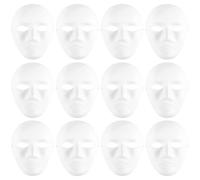 Diheohg Maschera bianca, 12 pezzi, maschera integrale per Halloween, maschera vuota fai da te, danza, cosplay, plain, masquerade di carta, per decorare