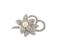 Diheohg Noble Spilla con cristallo e perline create per Natale matrimonio o ballo di fine anno