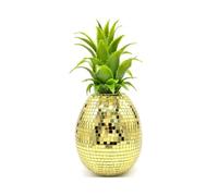 Diheohg Ornamenti in oro ananas con vetro intarsiato, frutta artificiale, decorazione per la casa, decorazione dell'ananas