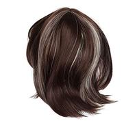 Diheohg PerüCke - PerüCke, capelli medi, da donna, con frange dorate miste +