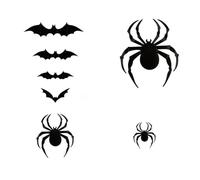 Diheohg Pipistrello Halloween 3D Sticker Caso 120 pipistrelli & 24 ragni hanno nastro adesivo in schiuma