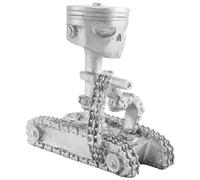 Diheohg Scultura scheletrica in resina, ornamento, cosplay, Halloween, pistone, teschio, viso, scultura, figura, arte, desktop A