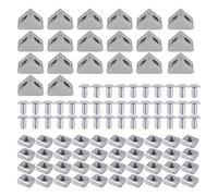 Diheohg Serie 2020, set di connettori profilati in alluminio, 20 pezzi, 40 dadi M5 x 10 mm, 40 viti a esagono incassato M5 x 10 mm, per accessori profilo in alluminio da 6 mm