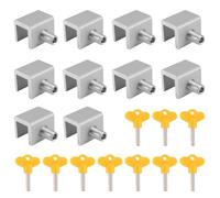 Diheohg Set di 10 fermaporta scorrevoli, serrature per armadi, cinghie, porte, antifurto, porte, serratura, foro