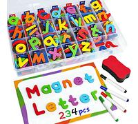 Diheohg Set di 244 lettere magnetiche con numeri, lettere maiuscole, lettere minuscole, in schiuma, alfabeto ABC 123, per frigorifero, per imparare