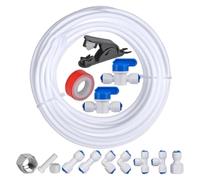 Diheohg Set di tubi dell'acqua per frigorifero, diametro esterno 1/4, set di tubi dell'acqua per frigorifero, fabbricatore di ghiaccio, sistema ad osmosi inversa, filtro dell'acqua