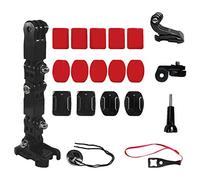 Diheohg Supporto per il mento per casco da moto con braccio adesivo curvo per Hero 9 8 7 6 5 4 accessori per fotocamera Action