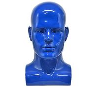 Diheohg Testina maschile per manichini, testa professionale per esposizioni di perocchi, cappelli, maschere per cuffie (blu)