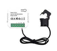 Diheohg Tuya Smart Life - Contatore di energia WiFi, 80 A, con morsetto per convertitore di corrente, KWh, monitor di potenza, statistiche elettriche, 110 V, 230 V