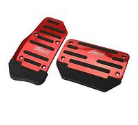 Diheohg Universale Rosso Gas Gas Pedal e Freno Pedale Copertura Piedino Antiscivolo per Trasmissione Automatica Auto