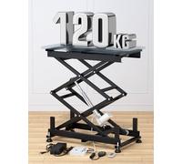 DIHOOL Elettrico Tavolo Sollevatore a Cerniera 120KG Tavolo Sollevatore Laboratorio Auto Officina Altezza Regolabile 265-1100MM Alimentazione AC 100-240V e DC 24-30V