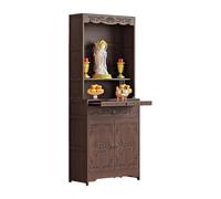 DIHRVTHC Armadio altare moderno feng shui cinese, mobile altare con ante in acrilico, nicchia Guanyin e dio della ricchezza, supporto offerte decorativo per interni(27.2"l*15" w*66.9" h)