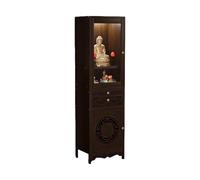 DIHRVTHC Mobile altare buddhista con spazio di archiviazione, altare multi-livello con ante in acrilico antipolvere, stile zen orientale per sala meditazione e casa(13.8"L*14.5" W*68.5" H)