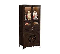 DIHRVTHC Mobile altare buddhista con spazio di archiviazione, altare multi-livello con ante in acrilico antipolvere, stile zen orientale per sala meditazione e casa(26.7"L*14.5" W*68.5" H)
