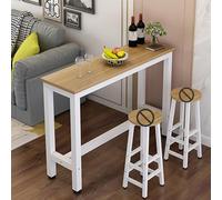 DIHRVTHC Tavolo da bar rustico, tavolo industriale alto con bordo in legno grezzo e struttura robusta - Adatto a corridoi, angoli cucina o piccole sale da pranzo(140 * 30cm)