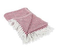 DII 100% Cotone copriletto con Motivo a Spina di Pesce per Interni/Esterni da Campeggio, per BBQ, spiagge, Everyday Coperta, Barn Red, 50 x 60 Inches