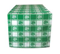 DII 100% cotone, lavabile in lavatrice, feste, festa di San Patrizio e primavera, 35,6 x 182,9 cm, verde e bianco a quadri con trifoglio