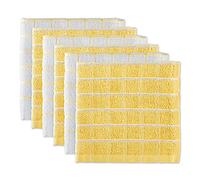 dii 100% cotone, lavabile in lavatrice, ultra assorbente, Basic Everyday 30,5 x 30,5 cm in spugna da cucina strofinacci, Windowpane design, set di, melanzana Canovaccio Yellow